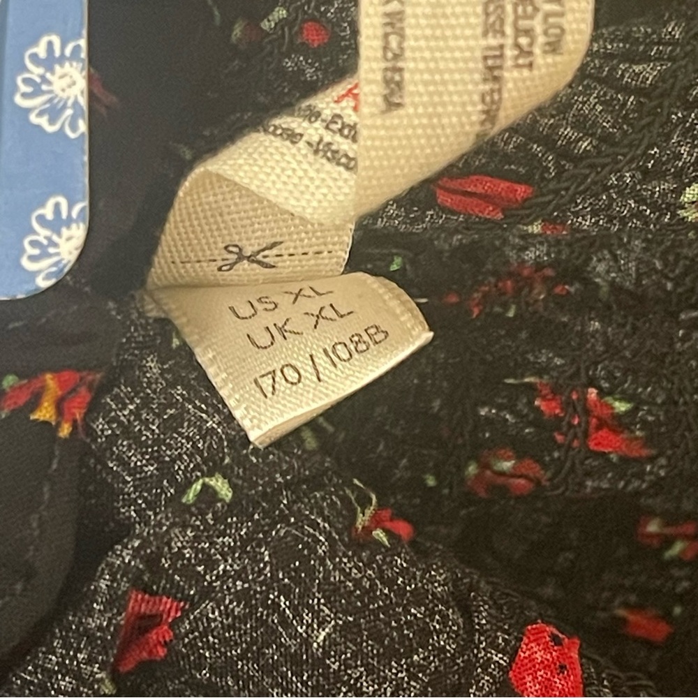 Free People Bella Black Floral Print Smocked Tie-Strap Bodycon Mini Dress NWT - Picture 8 of 9